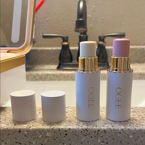 OGEE Cream and Pink Blush Stick Duo